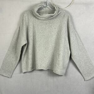 Eileen Fisher Boxy Top Womens Small Turtle Neck Boxy Cashmere Organic Cotton New